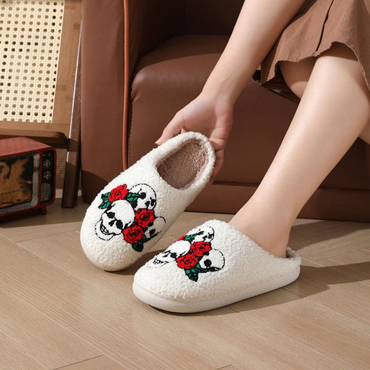 Plusock Plus Size Bat Skull Slippers