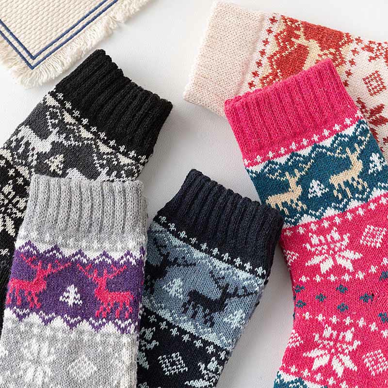 Christmas Elk Series Quarter Socks(5 Pairs)