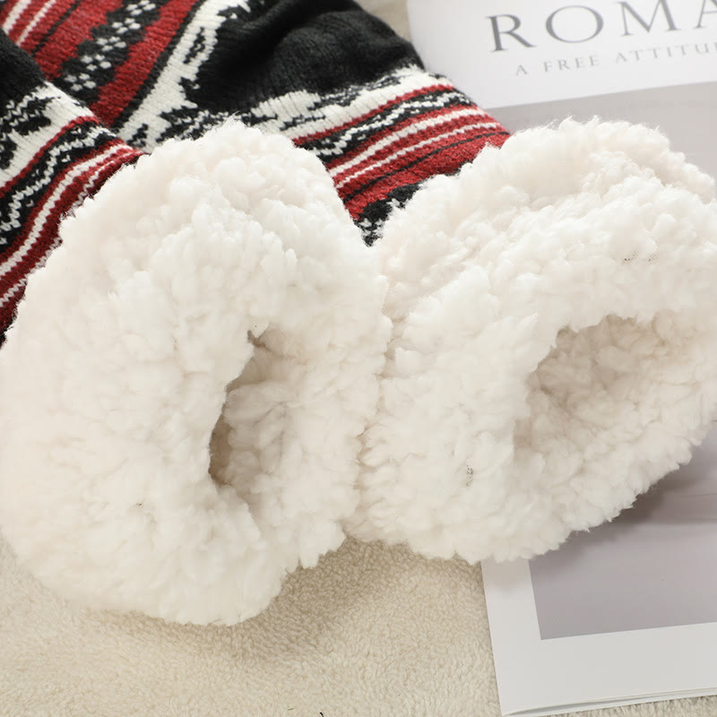 Plus Size Snowflake Color Matching Slipper Socks(2 Pairs)