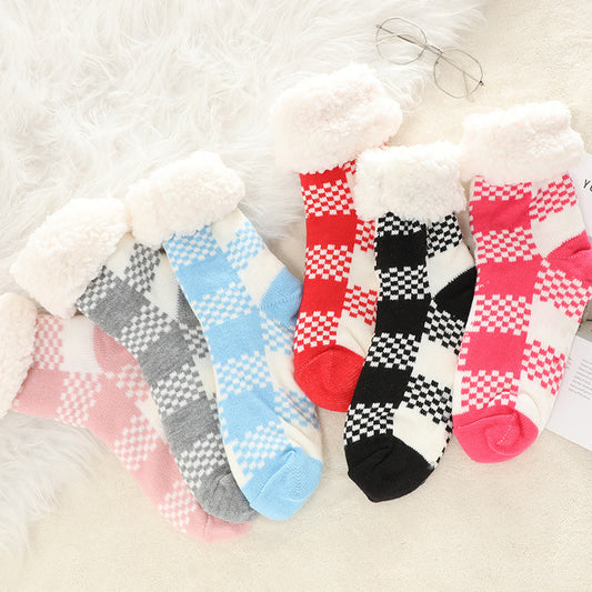 Plusock Plus Size Grid Slipper Socks