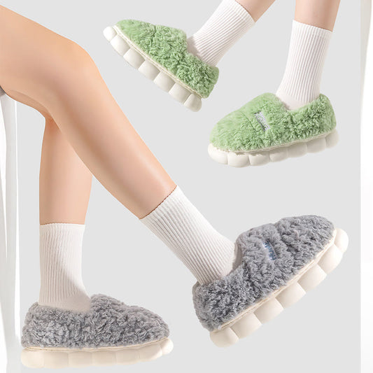 Plusock Plus Size Solid Color Thick Sole Slippers