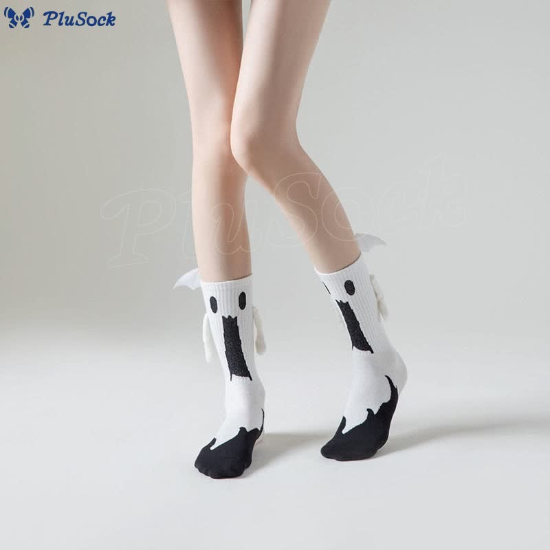 Plus Size Ghost Magnetic Attraction Quarter Socks(2 Pairs)