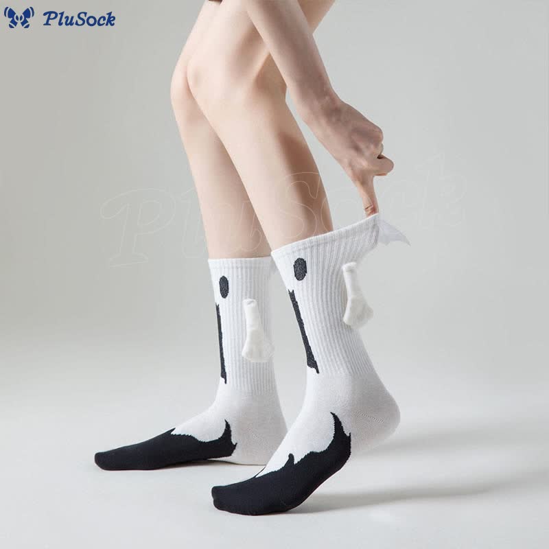 Plus Size Ghost Magnetic Attraction Quarter Socks(2 Pairs)