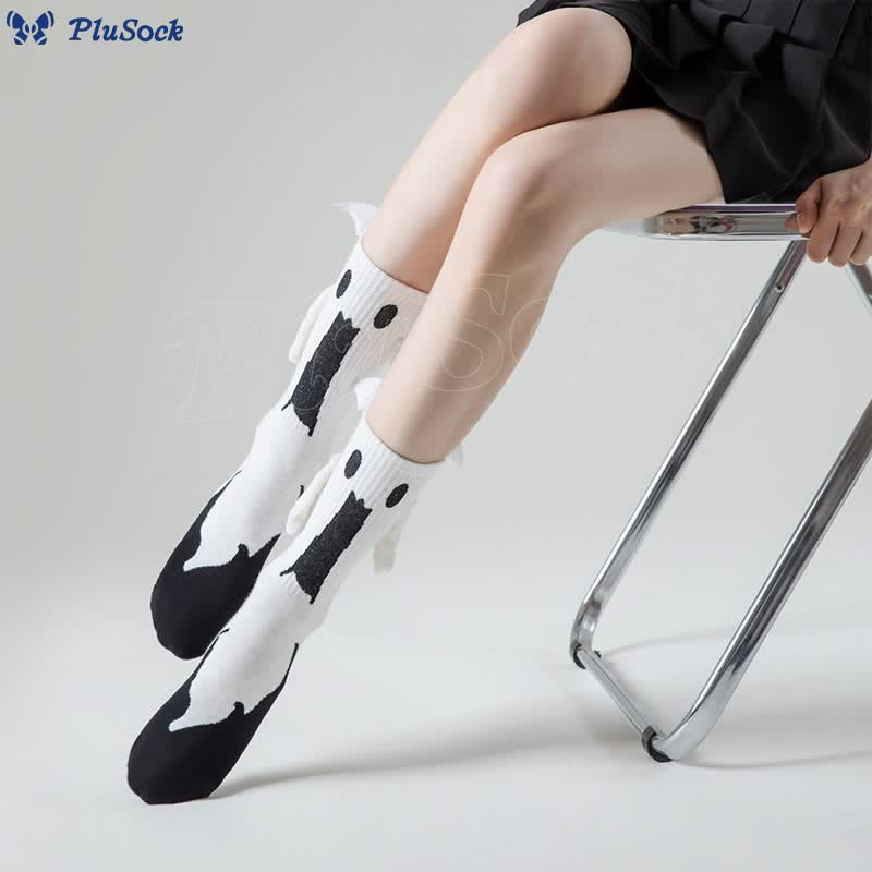 Plus Size Ghost Magnetic Attraction Quarter Socks(2 Pairs)
