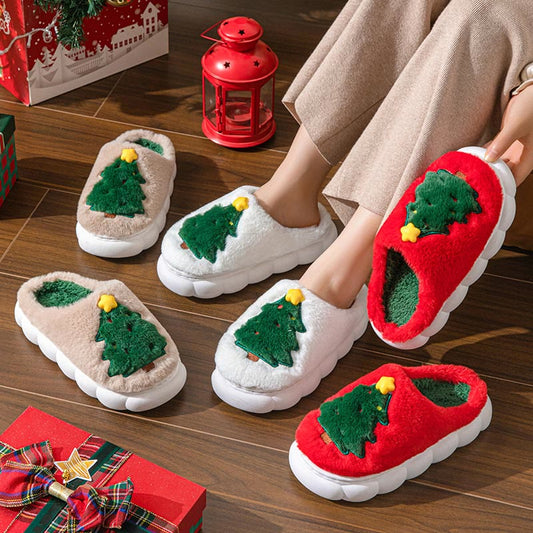 Plusock Plus Size Christmas Tree Slippers