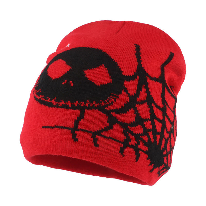 Plus Size Ghost Face Spider Web Beanie