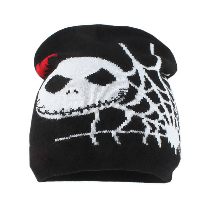 Plus Size Ghost Face Spider Web Beanie