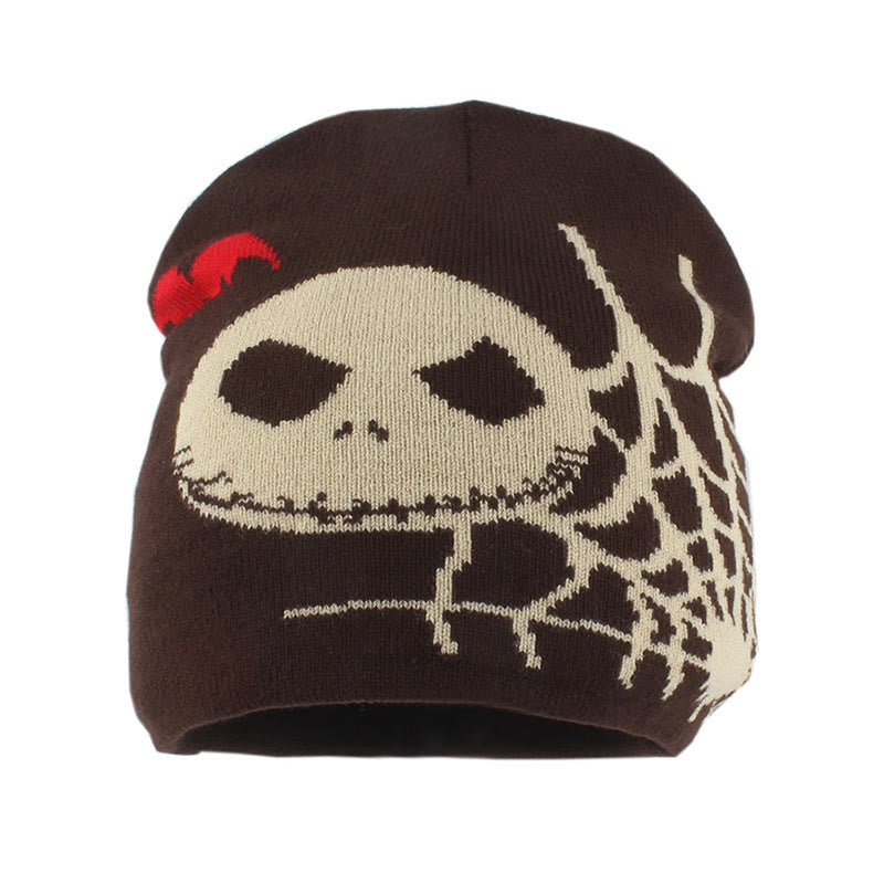 Plus Size Ghost Face Spider Web Beanie