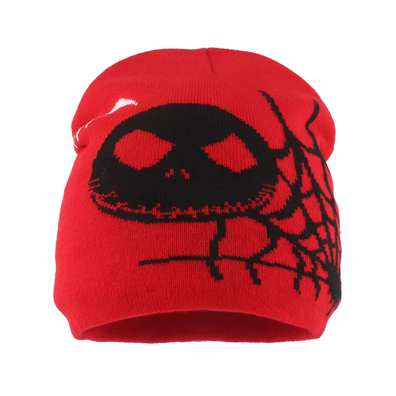 Plus Size Ghost Face Spider Web Beanie