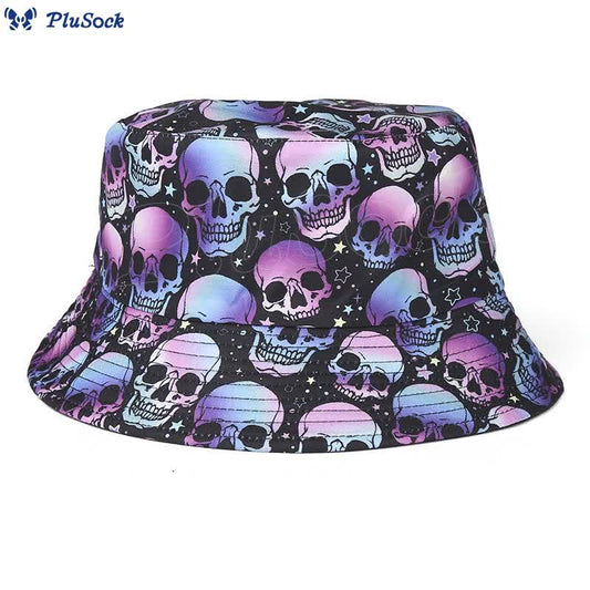 Plusock Plus Size Skull Bat Bucket Hat