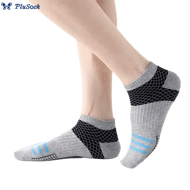 Plus Size Grid Stripes Ankle Compression Socks(10 Pairs)