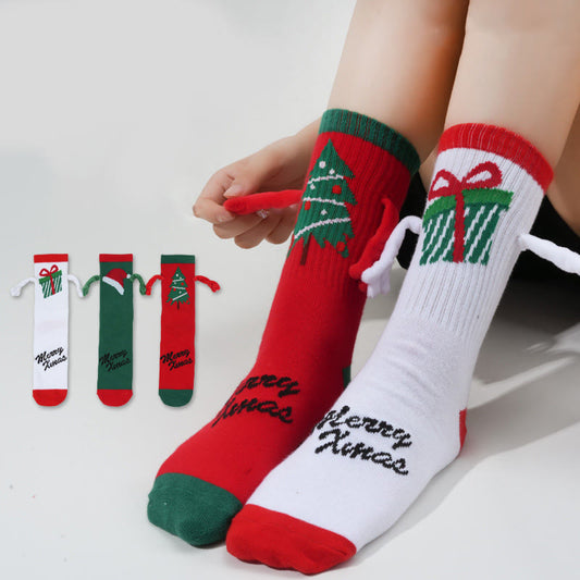 Plusock Plus Size Christmas Magnetic Crew Socks(3 Pairs)