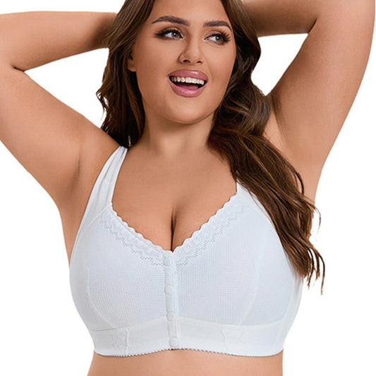 Plusock Plus Size Lace Vest Style Wireless Bra