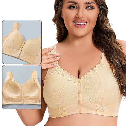 Plusock Plus Size Lace Solid Color Wireless Bra