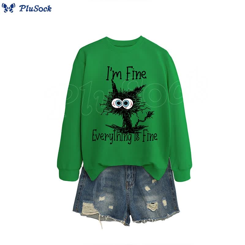 Plus Size Angry Cat Sweatshirt