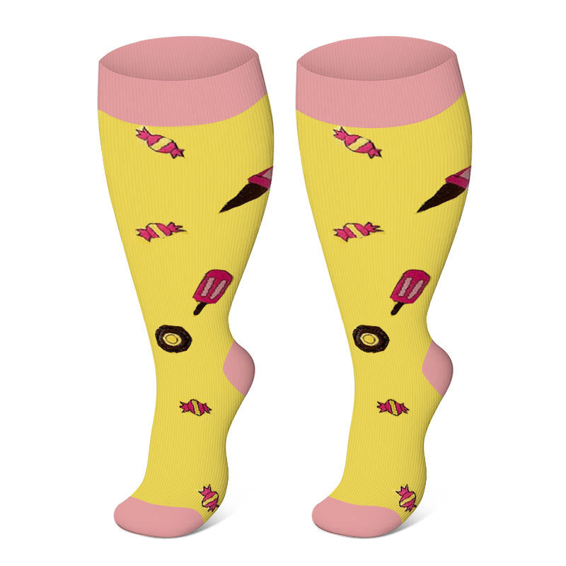 2XL-7XL Plus Size Yellow Series Compression Socks