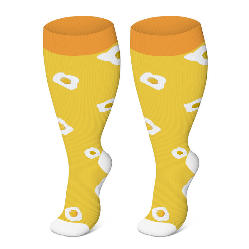 2XL-7XL Plus Size Yellow Series Compression Socks