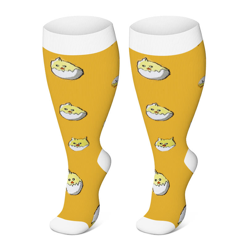 2XL-7XL Plus Size Yellow Series Compression Socks