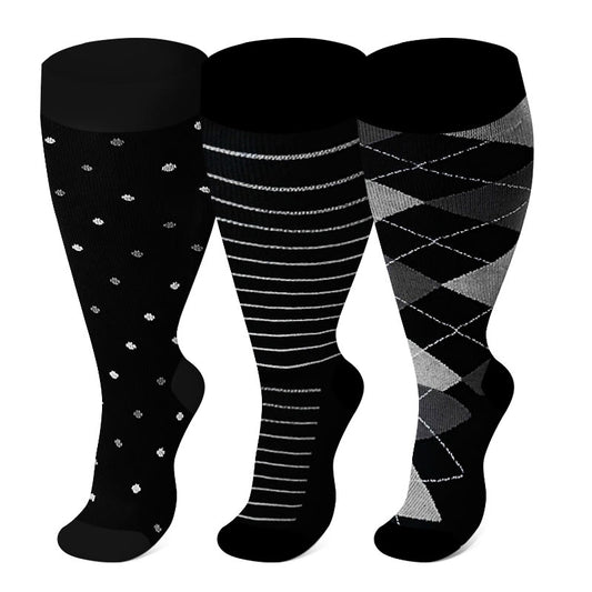 Plusock 2XL-7XL Plus Size Rhombus Compression Socks