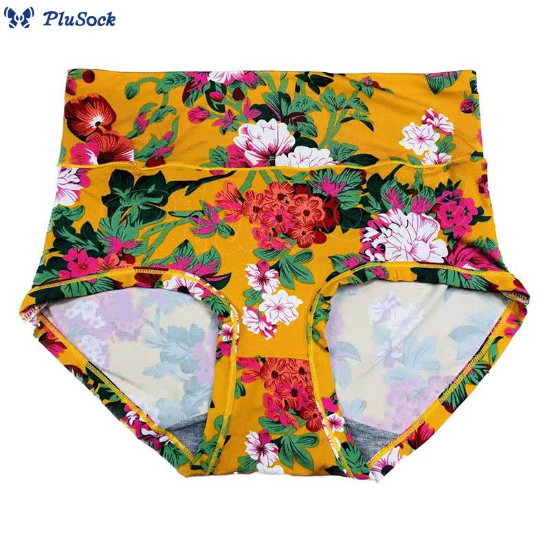 Plus Size Big Flowers Panty(4 Packs)