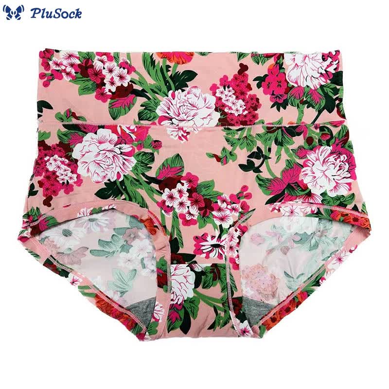 Plus Size Big Flowers Panty(4 Packs)