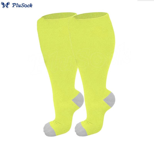 Plusock Plus Size Fluorescent Green Compression Socks