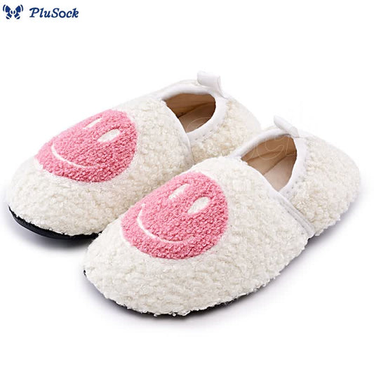 Plusock Plus Size Pink Smiley Face Slippers