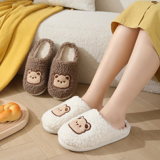 Plusock Plus Size Cartoon Bear Slippers
