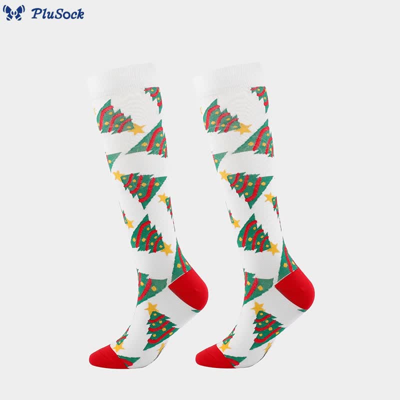 Cartoon Christmas Elements Compression Socks(6 Pairs)