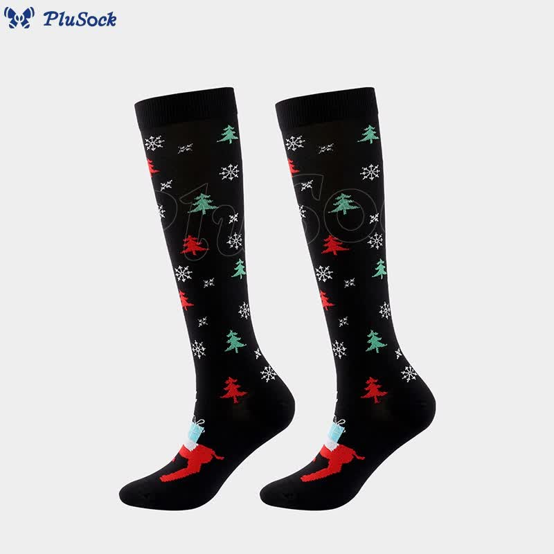 Cartoon Christmas Elements Compression Socks(6 Pairs)