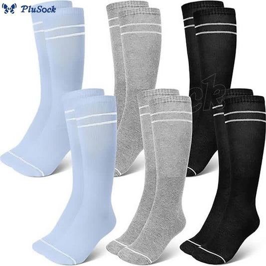 Plusock Soft Solid Color Compression Socks(6 Pairs)