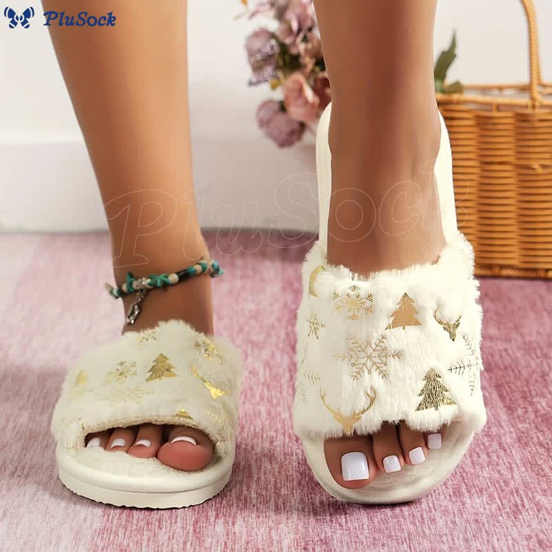 Plus Size Open Toe Slippers