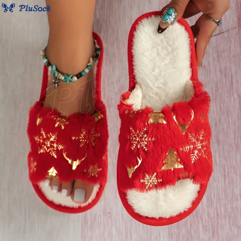 Plus Size Open Toe Slippers