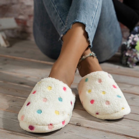 Plusock Plus Size Colorful Dots Slippers