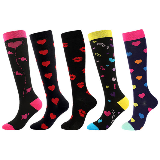 Plusock Red Lips Compression Socks(5 Pairs)