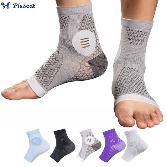 Plusock Open Toe Sweat Wicking Ankle Braces(2 Pairs)