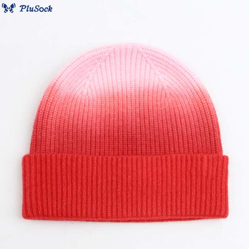 Gradient Color Gloves Beanie 2 In 1 Set