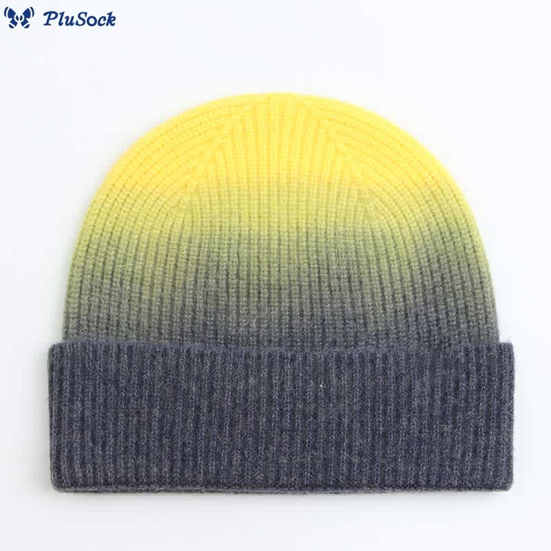 Gradient Color Gloves Beanie 2 In 1 Set