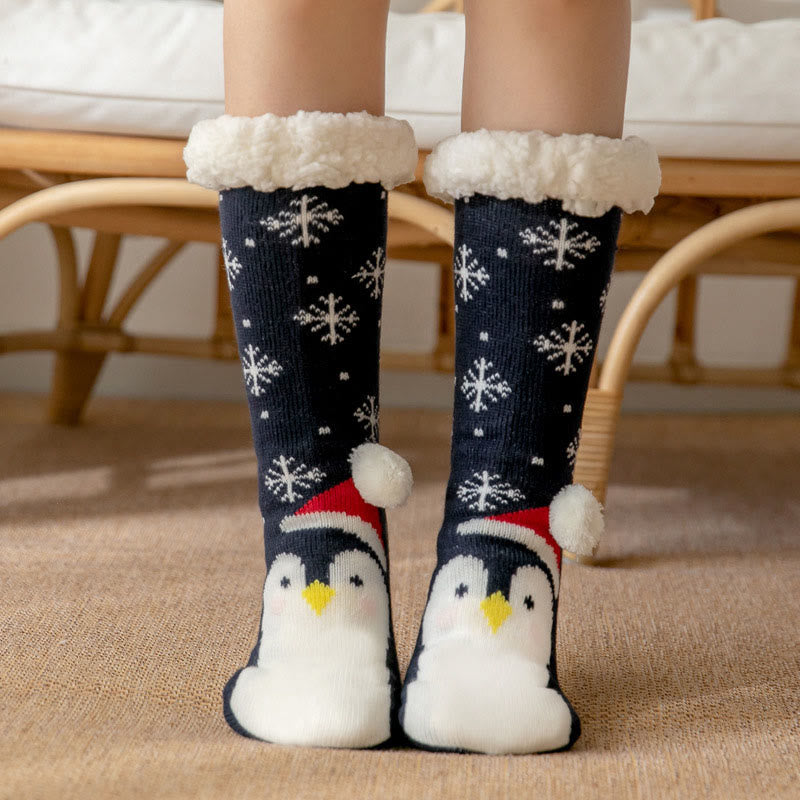 Plusock Plus Size Polar Bear Slipper Socks - Penguin - EU36-42(US3-8.5) - image 4