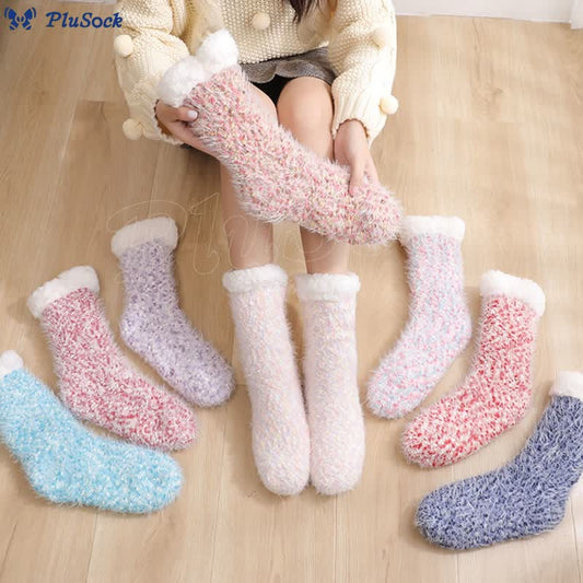 Plusock Plus Size Warm Thick Slipper Socks(2 Pairs)