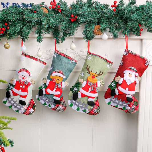 Plusock Plus Size Christmas Large Handing Socks(4 Pairs)