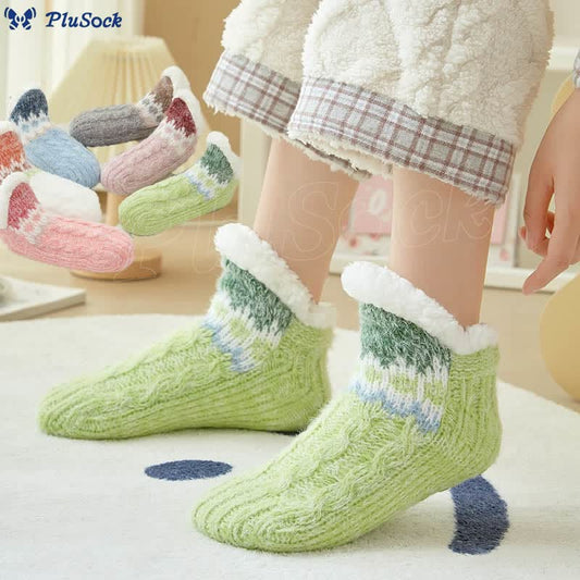 Plusock Plus Size Lambswool Slipper Socks