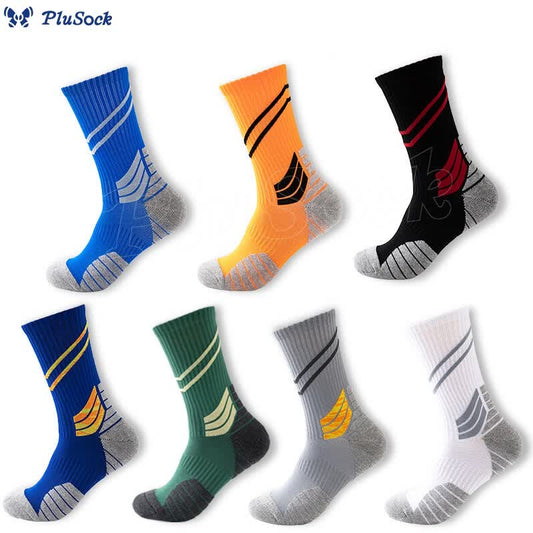 Plusock Plus Size Stripe Slash Quarter Compression Socks(7 Pairs)