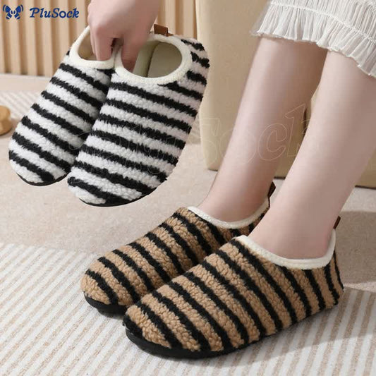Plusock Plus Size Comfort Pinstripe Slippers