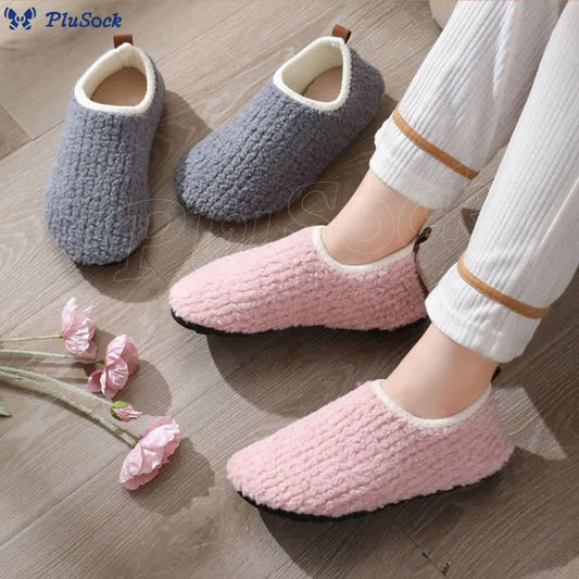 Plusock Plus Size Fuzzy Curly Fur Slippers