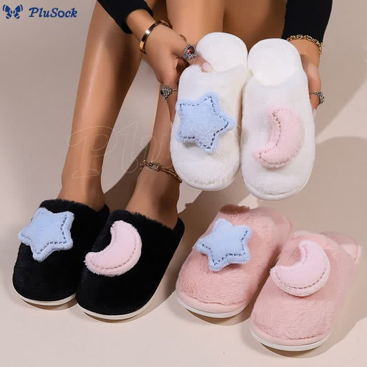 Plusock Plus Size Moon Stars Slippers
