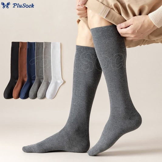 Plusock Plus Size Decent Knee High Socks(5 Pairs)