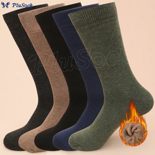 Plusock Plus Size Classical Crew Socks(5 Pairs)