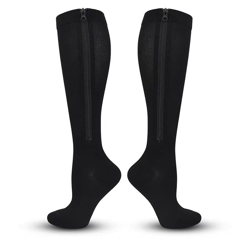 2XL-7XL Plus Size Classic Zipper Compression Socks(3 Pairs) - image 4