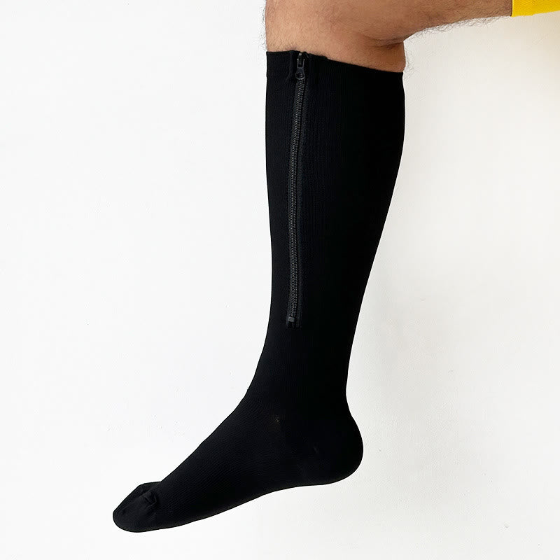 2XL-7XL Plus Size Classic Zipper Compression Socks(3 Pairs) - image 1
